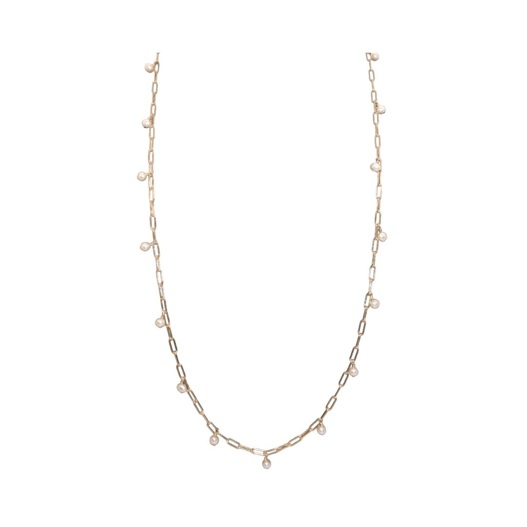 Long Fringe Gold Necklace