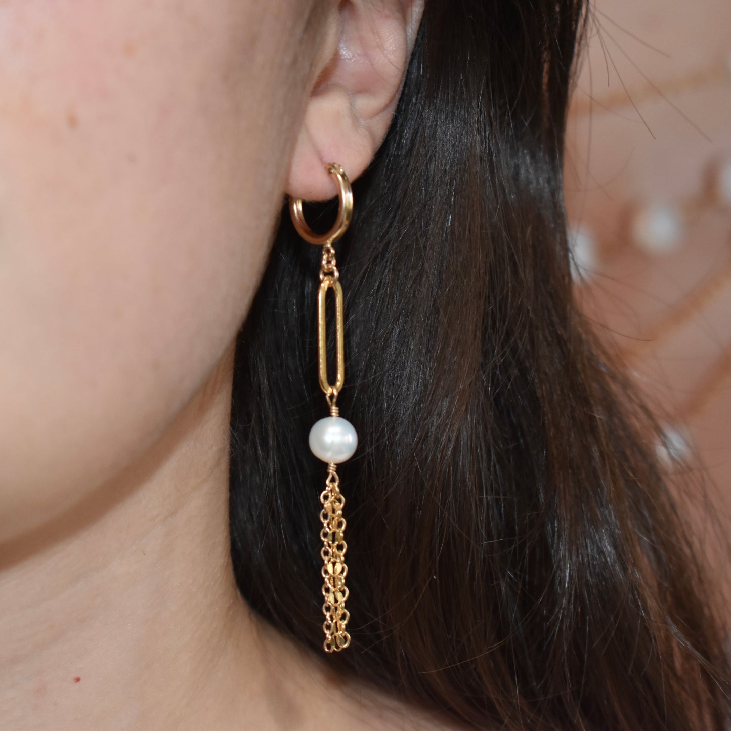 Link & Pearl Earrings