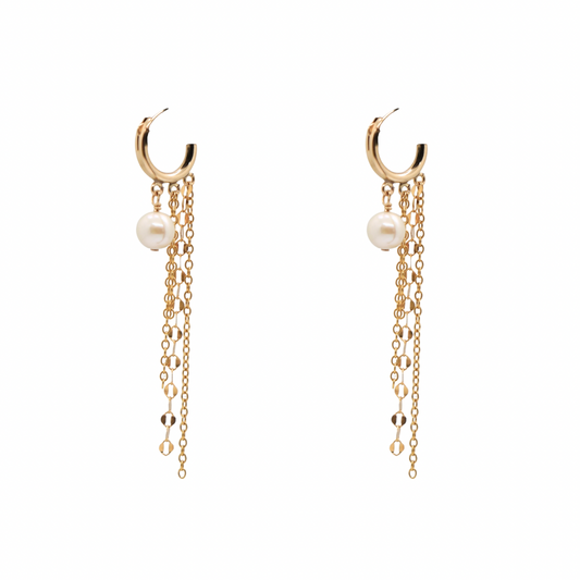 Pearl Feathered Earrings