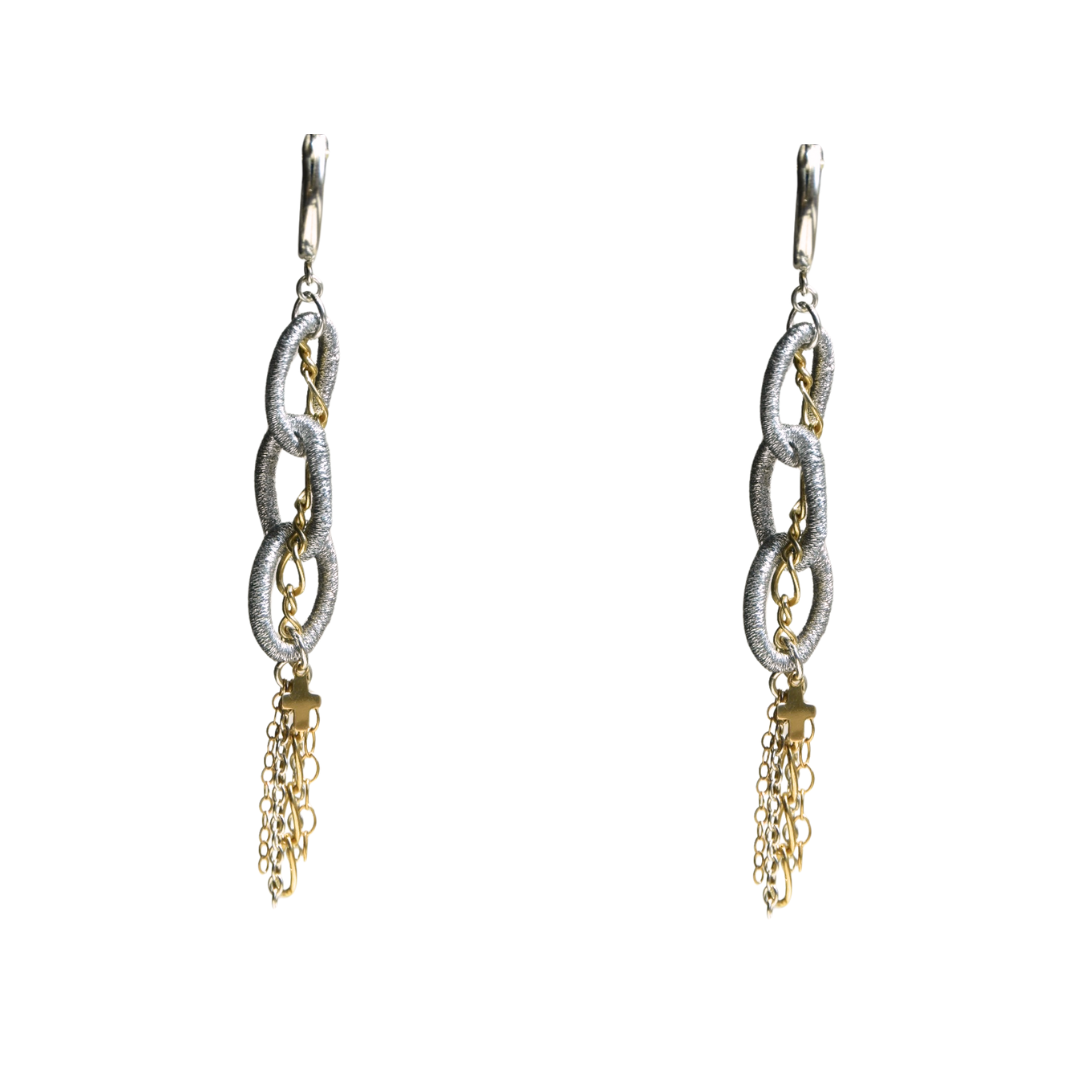 Two Toned Silk Earrings