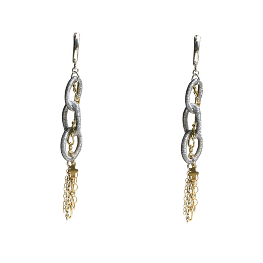 Two Toned Silk Earrings