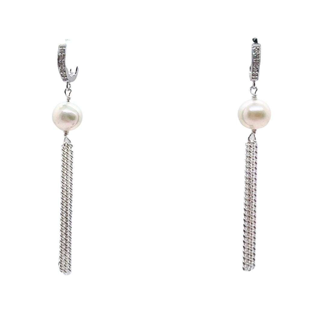Pearl Drop Silver Earrings