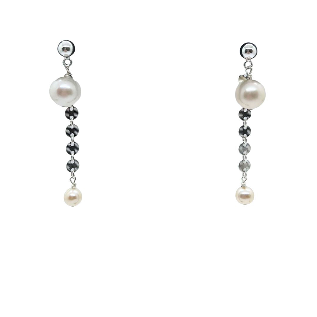 Double Dangle Silver Earring
