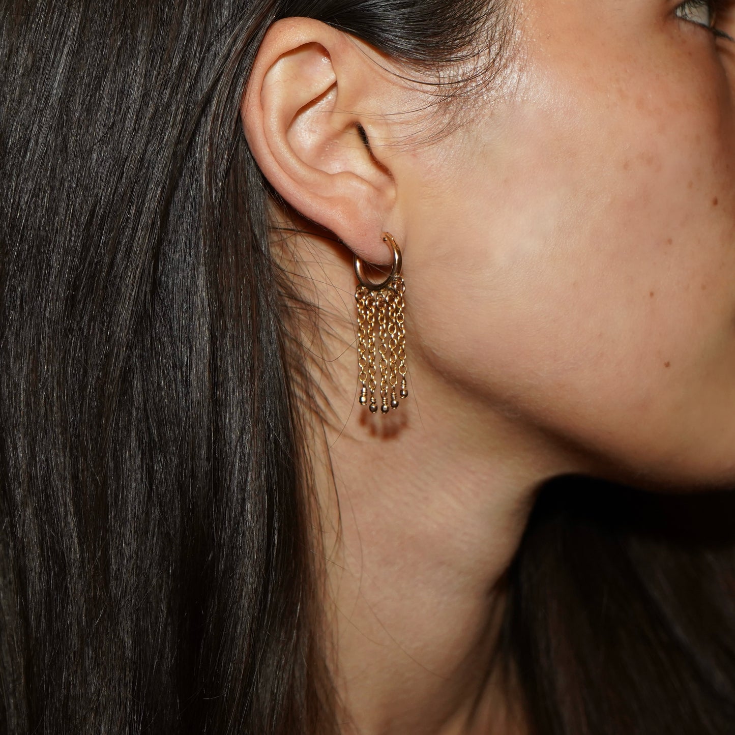 Gold Multi Chain Waterfall Earrings