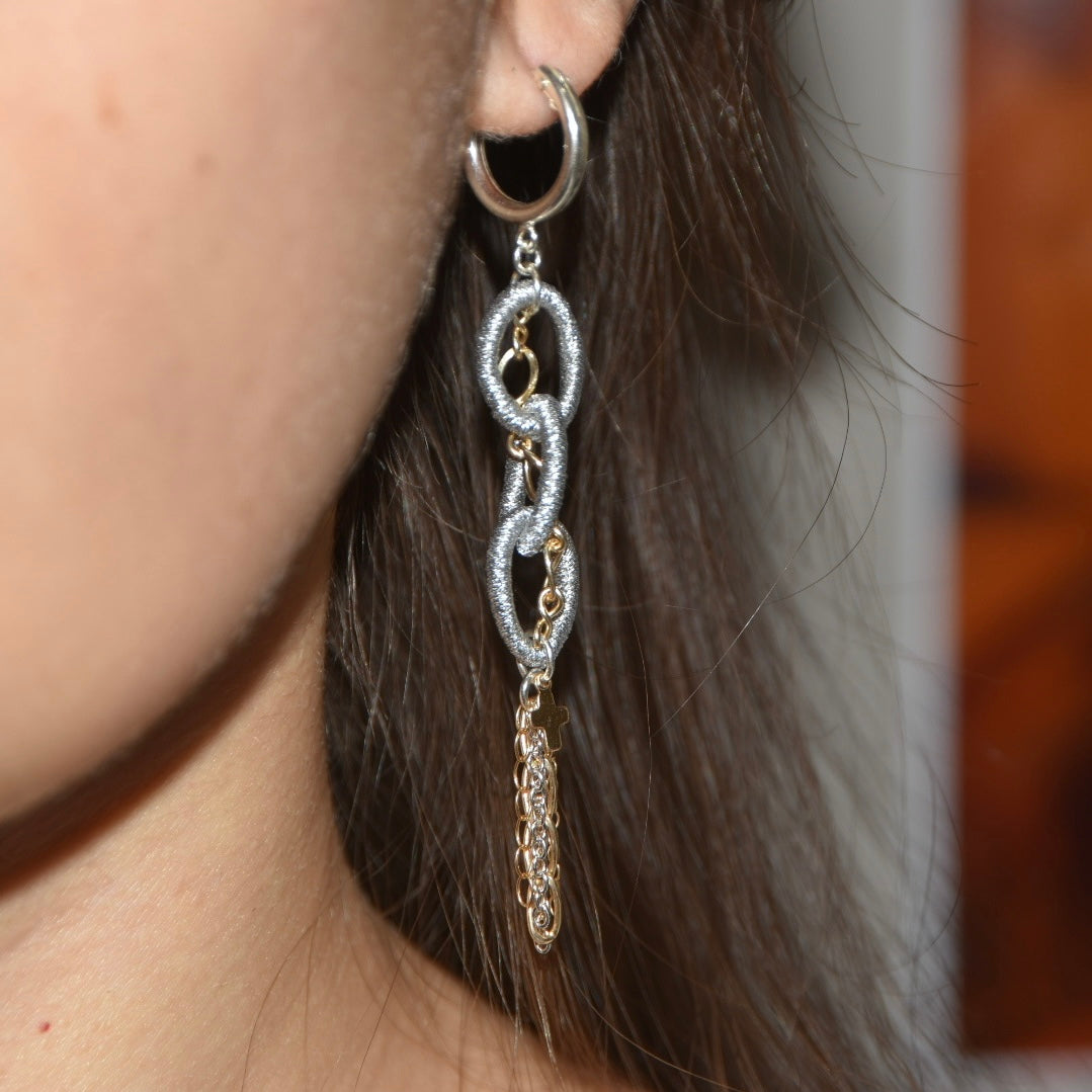 Two Toned Silk Earrings