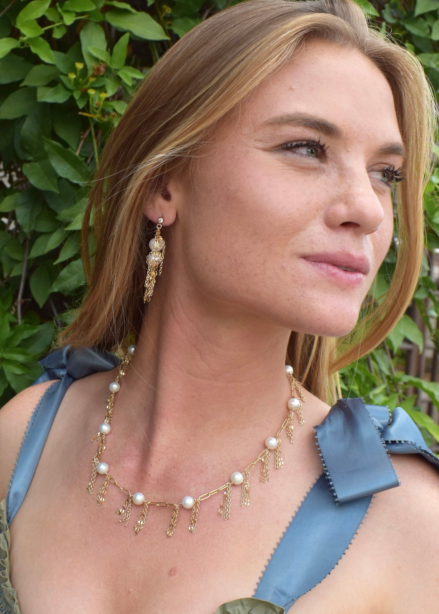 Double Pearl Chic Fringe