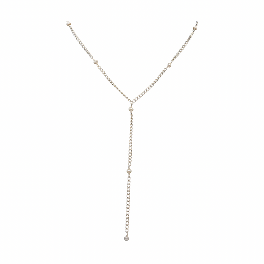 Silver & Pearl Y-Necklace
