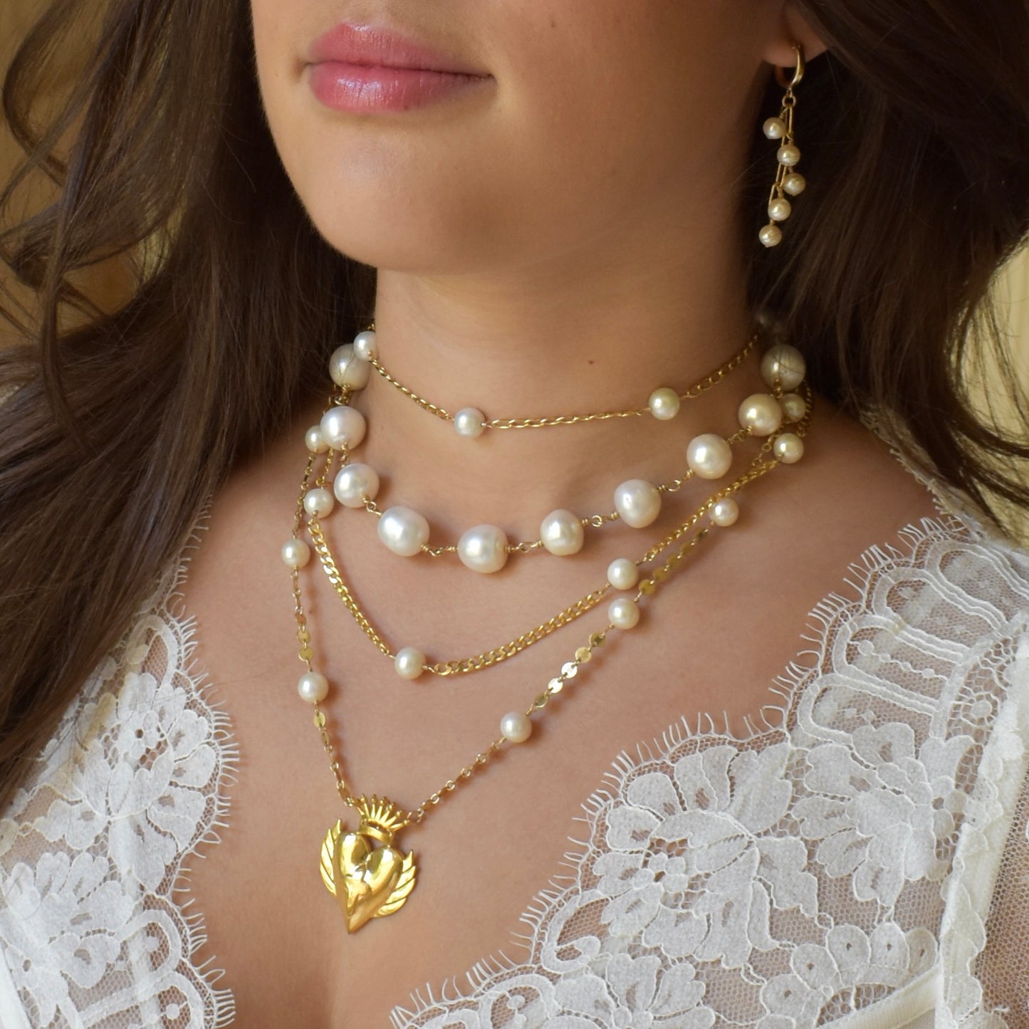 LaLa Charm Gold Disc Chain Necklace