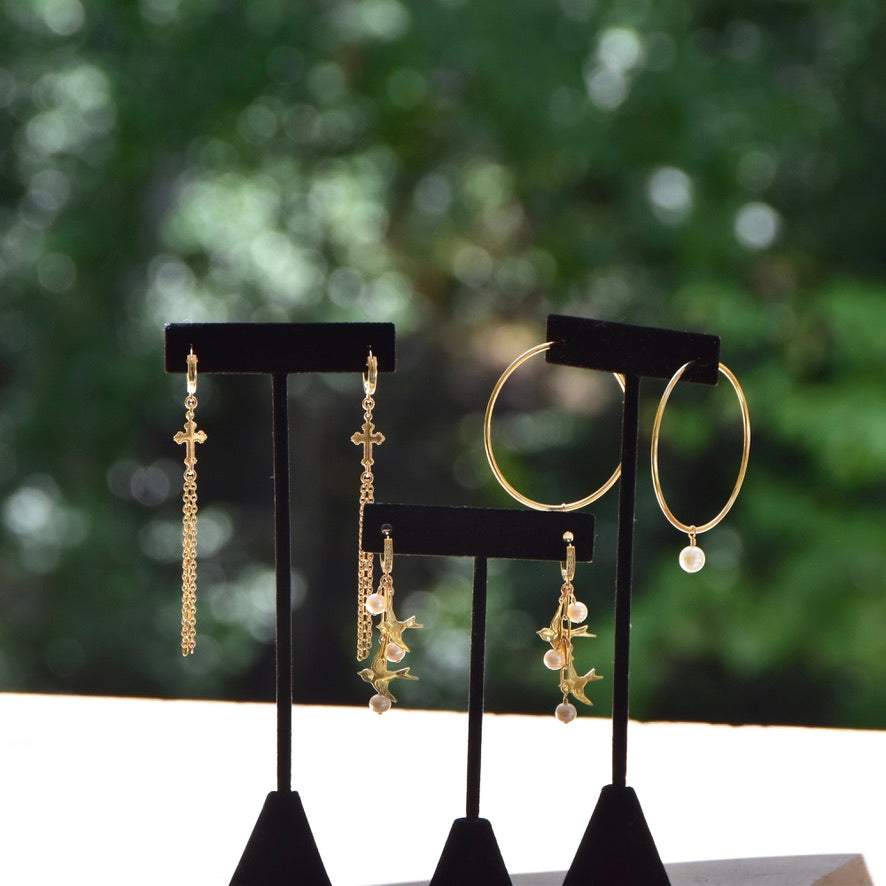 Cross & Chain Earrings