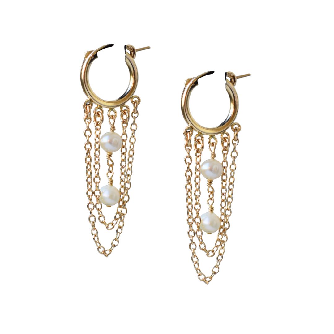 Draping Pearl Earrings