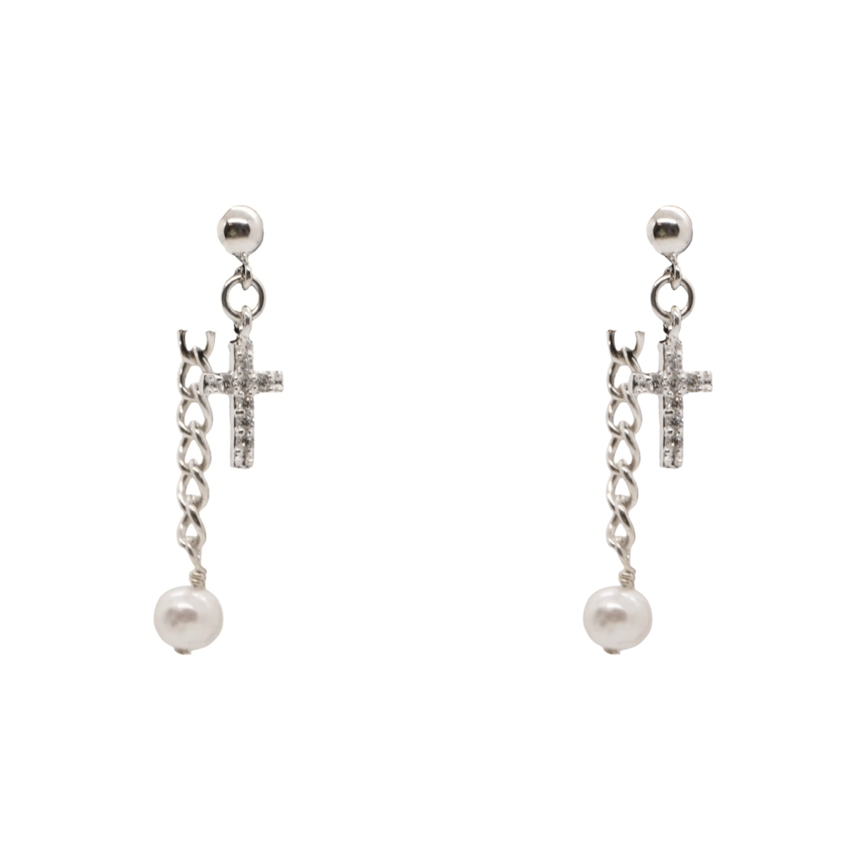 SIlver Cross Earrings