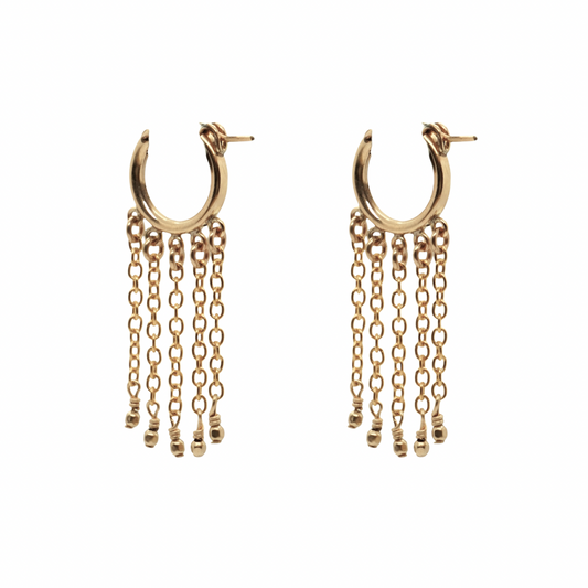 Gold Multi Chain Waterfall Earrings