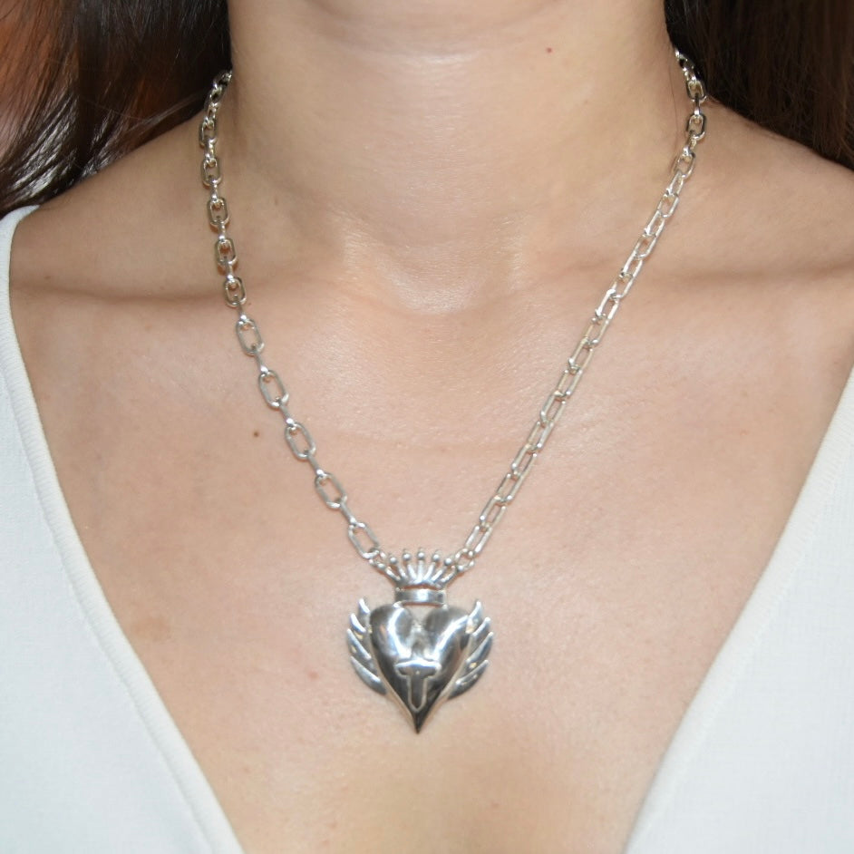 LaLa Charm Silver Chain Necklace