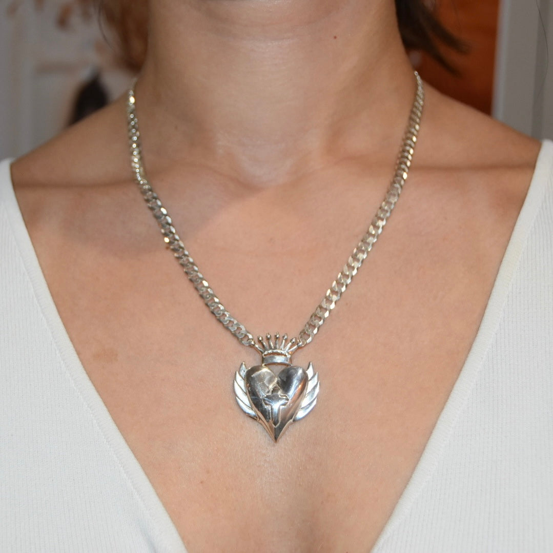 LaLa Charm Silver Chain Necklace
