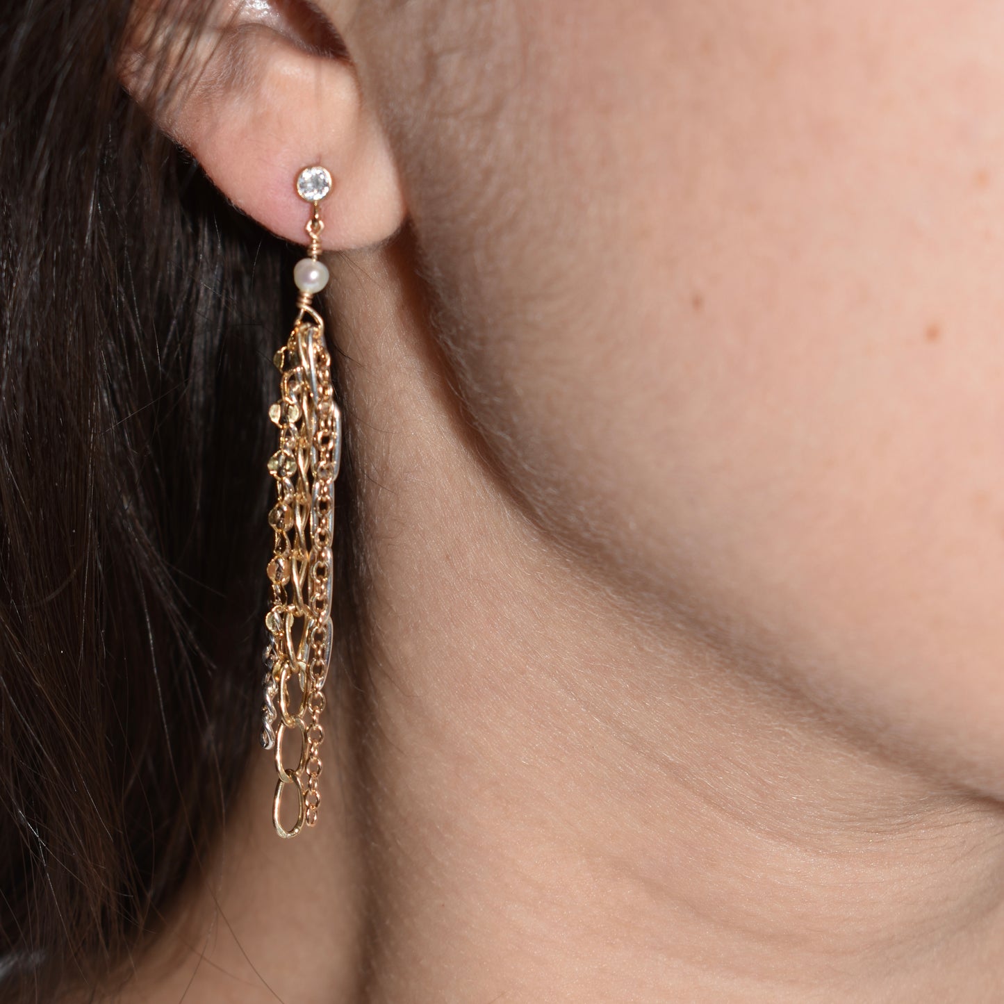 Mix Metal Chain Earrings
