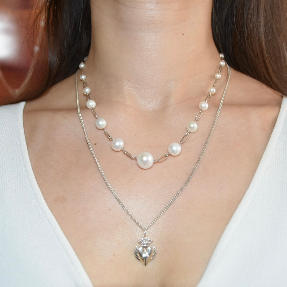 LaLa Silver Charm Necklace