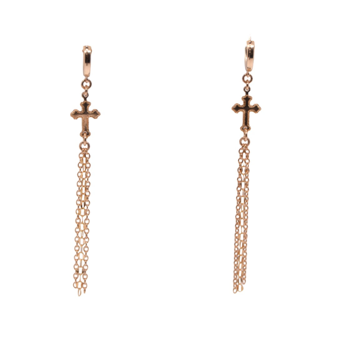 Cross & Chain Earrings