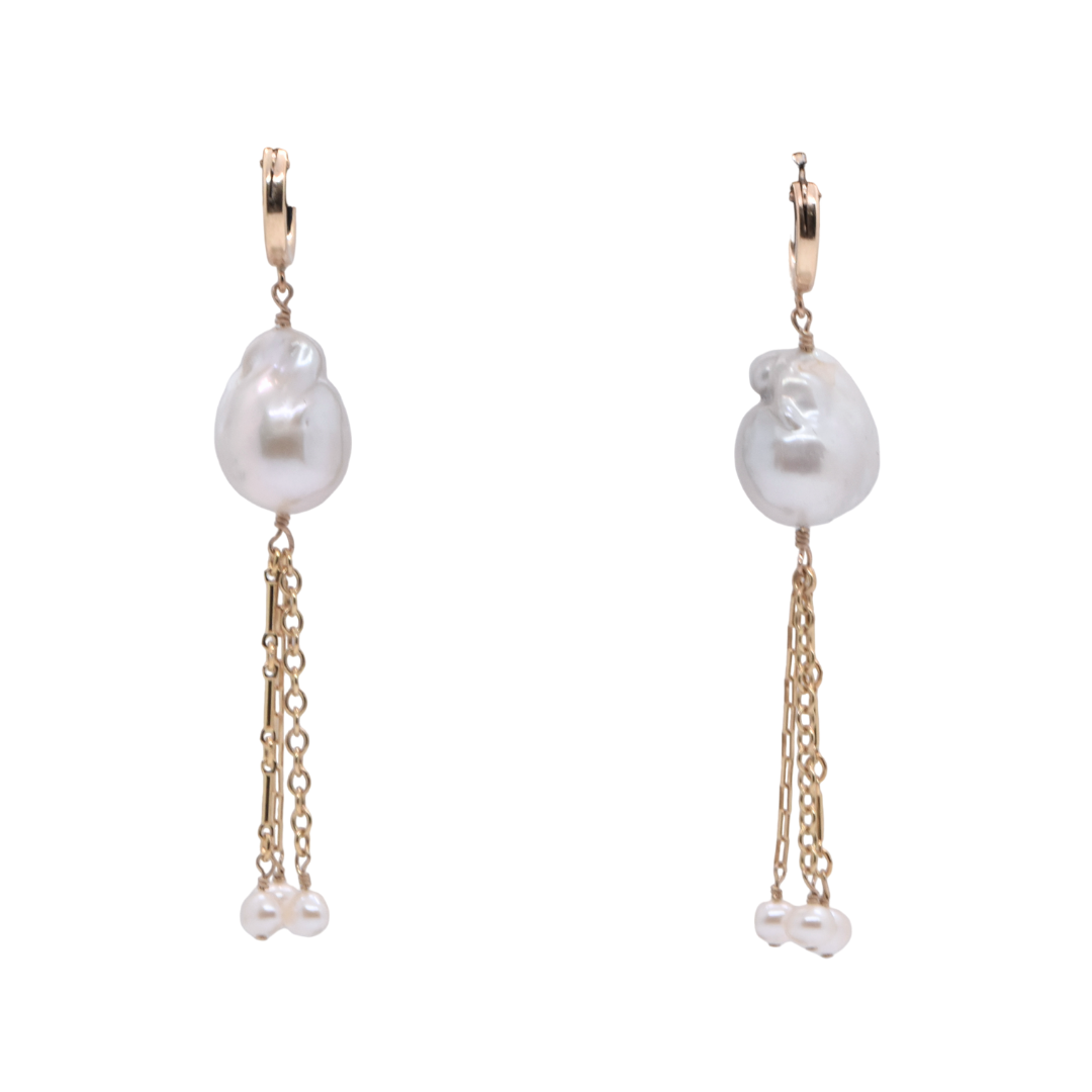 Baroque Pearl Fringe Earrings