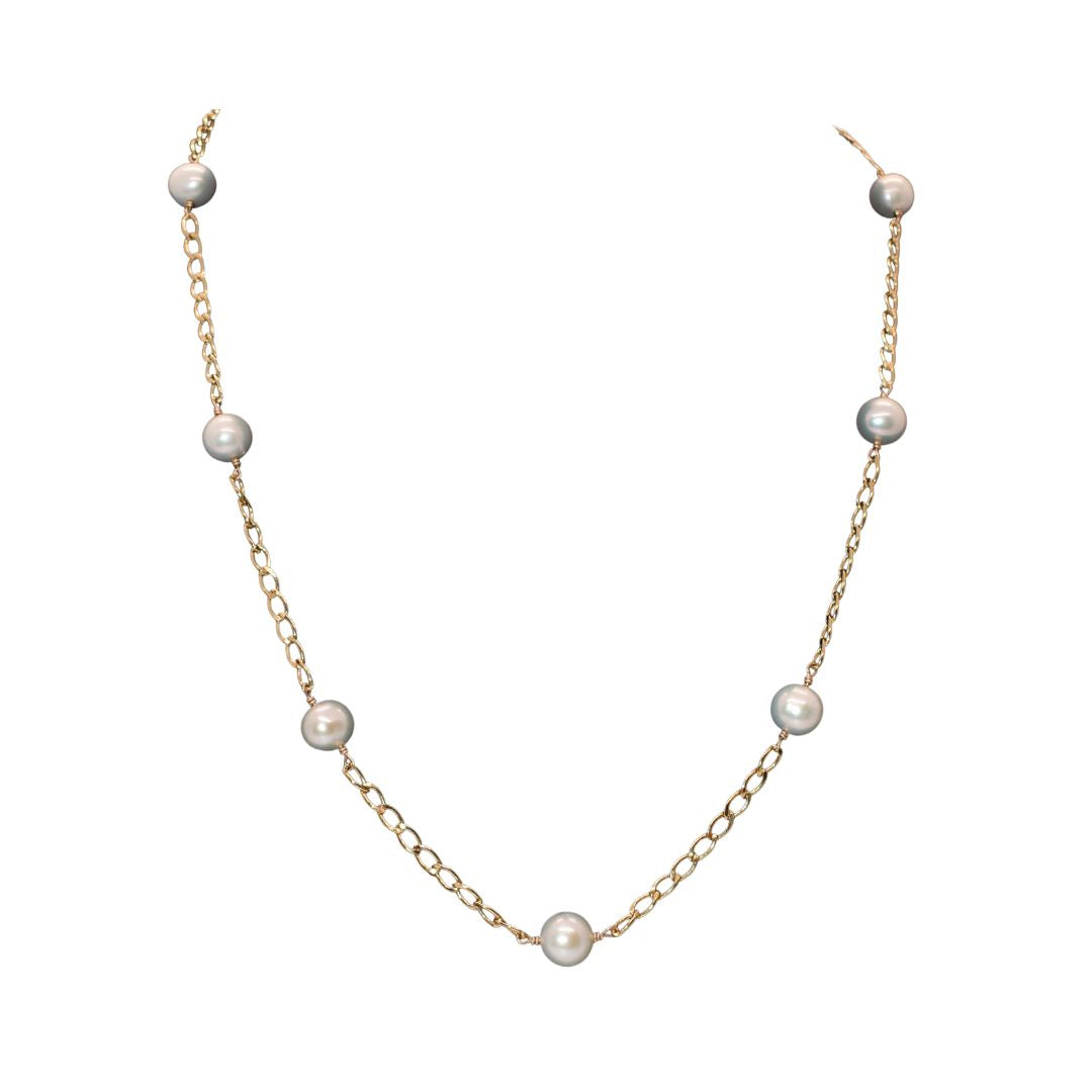 Pearl Curb Chain Necklace