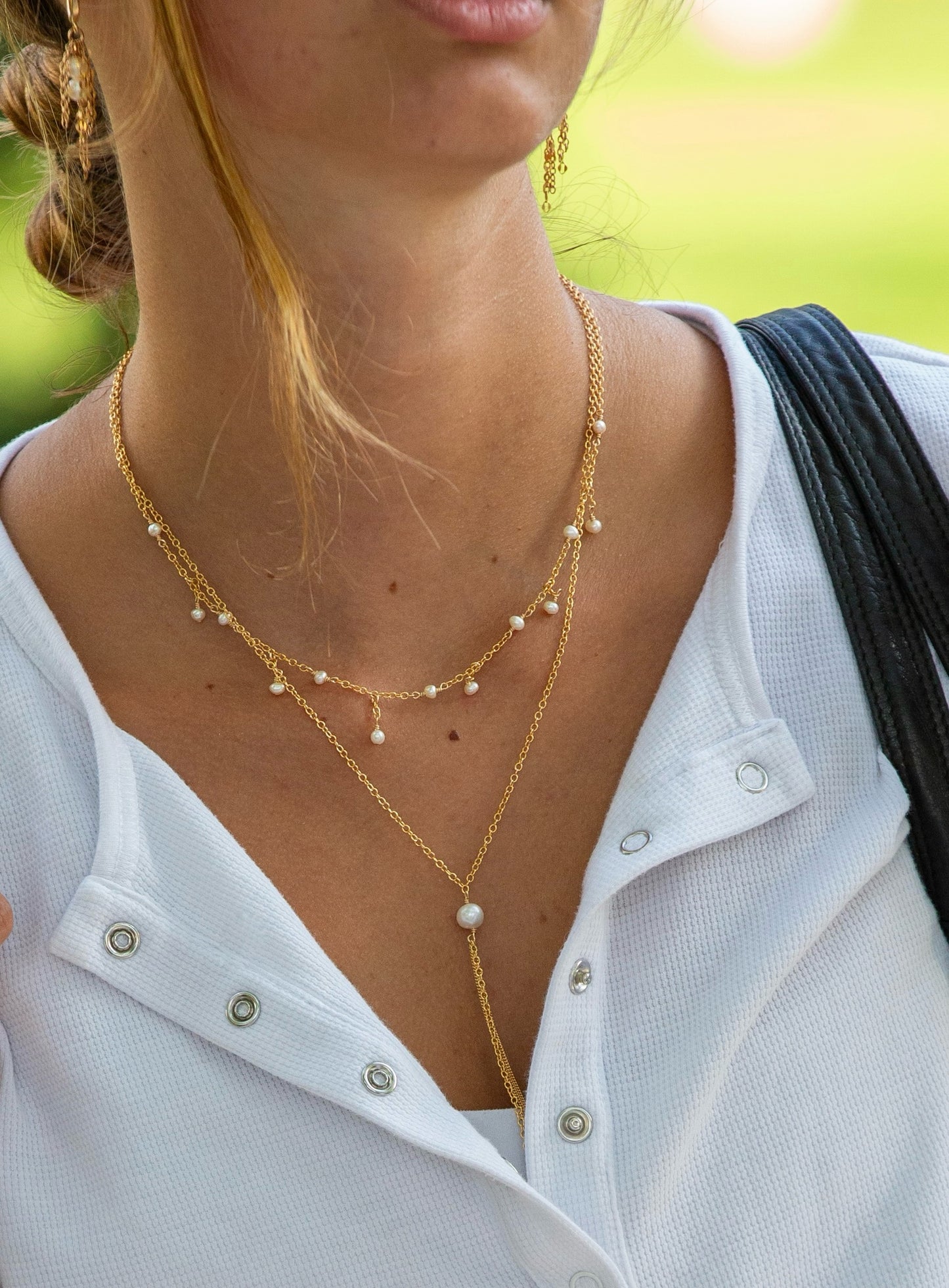 Droplet Pearl Necklace