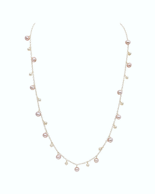 Lavender & white pearl necklace