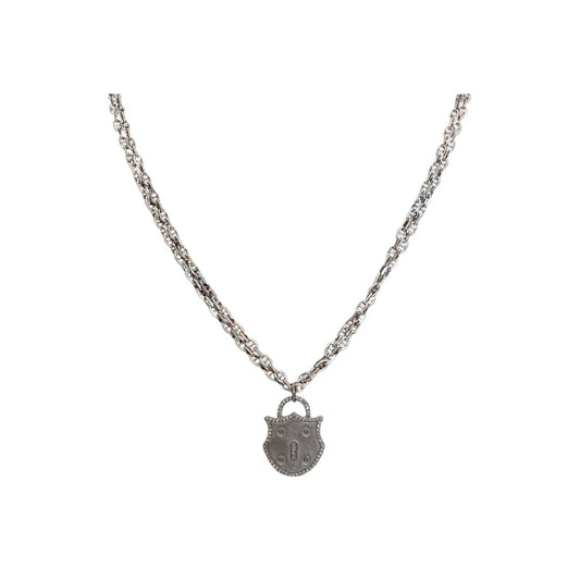 Diamond & Oxidized Silver Locket Necklace