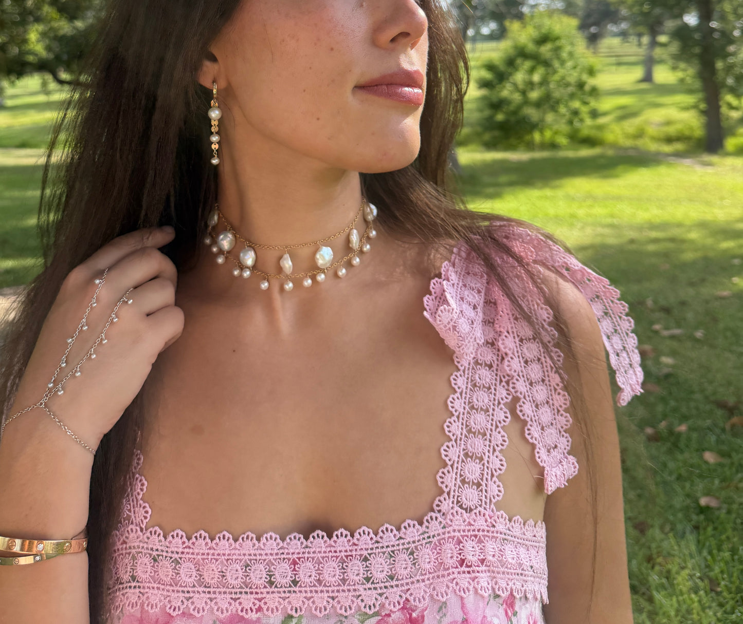 Gold Pearl Choker