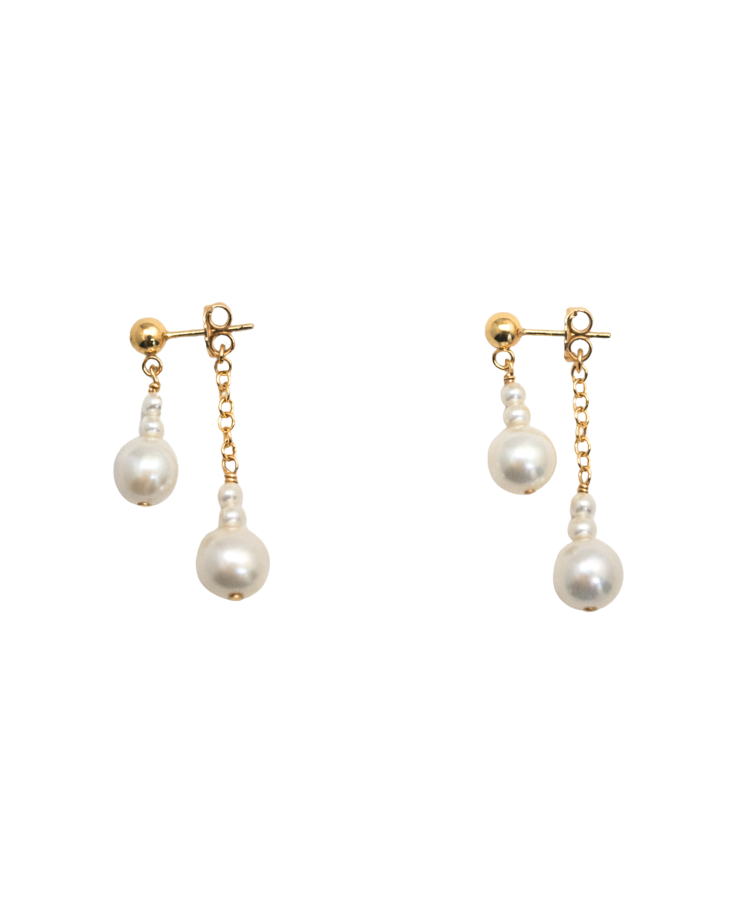 Pendientes dobles colgantes de perlas