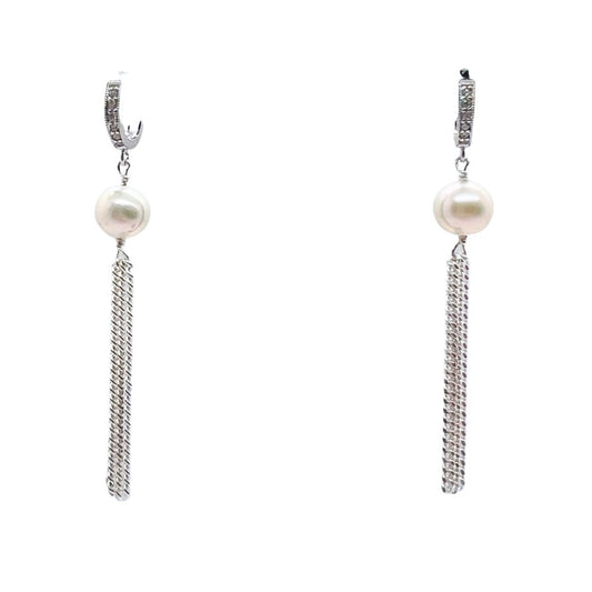 Pearl Drop Silver Earrings