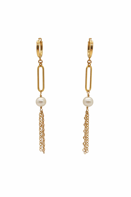 Link & Pearl Earrings