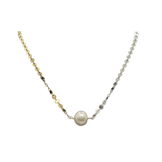 Two-toned Disc Necklace