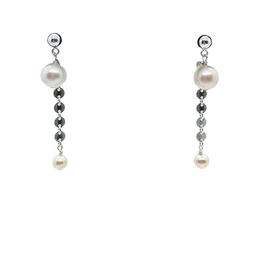 Double Dangle Silver Earring