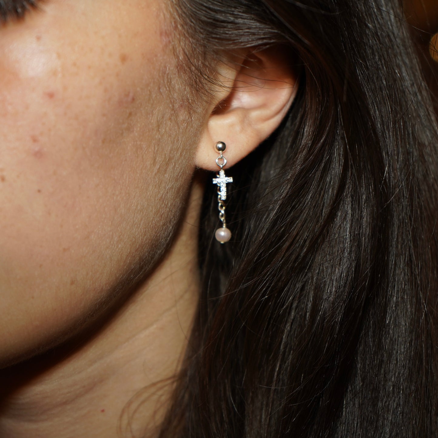 SIlver Cross Earrings