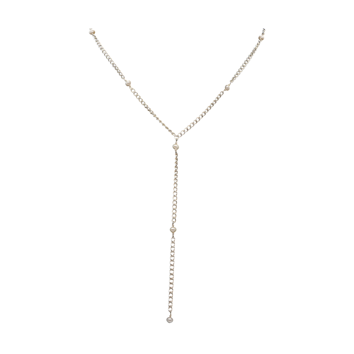 Silver & Pearl Y-Necklace