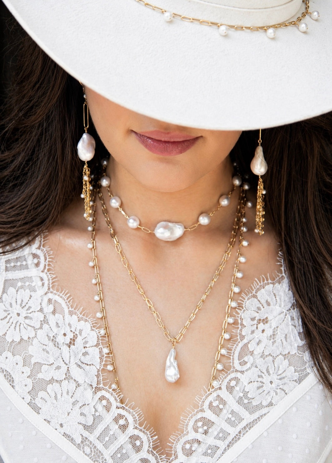 Baroque Pearl Gold Earrings