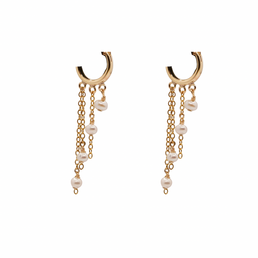 Petite Pearl Feathered Earrings