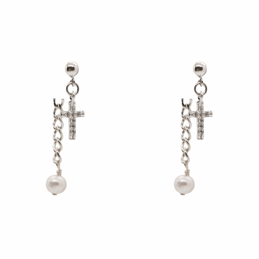 SIlver Cross Earrings