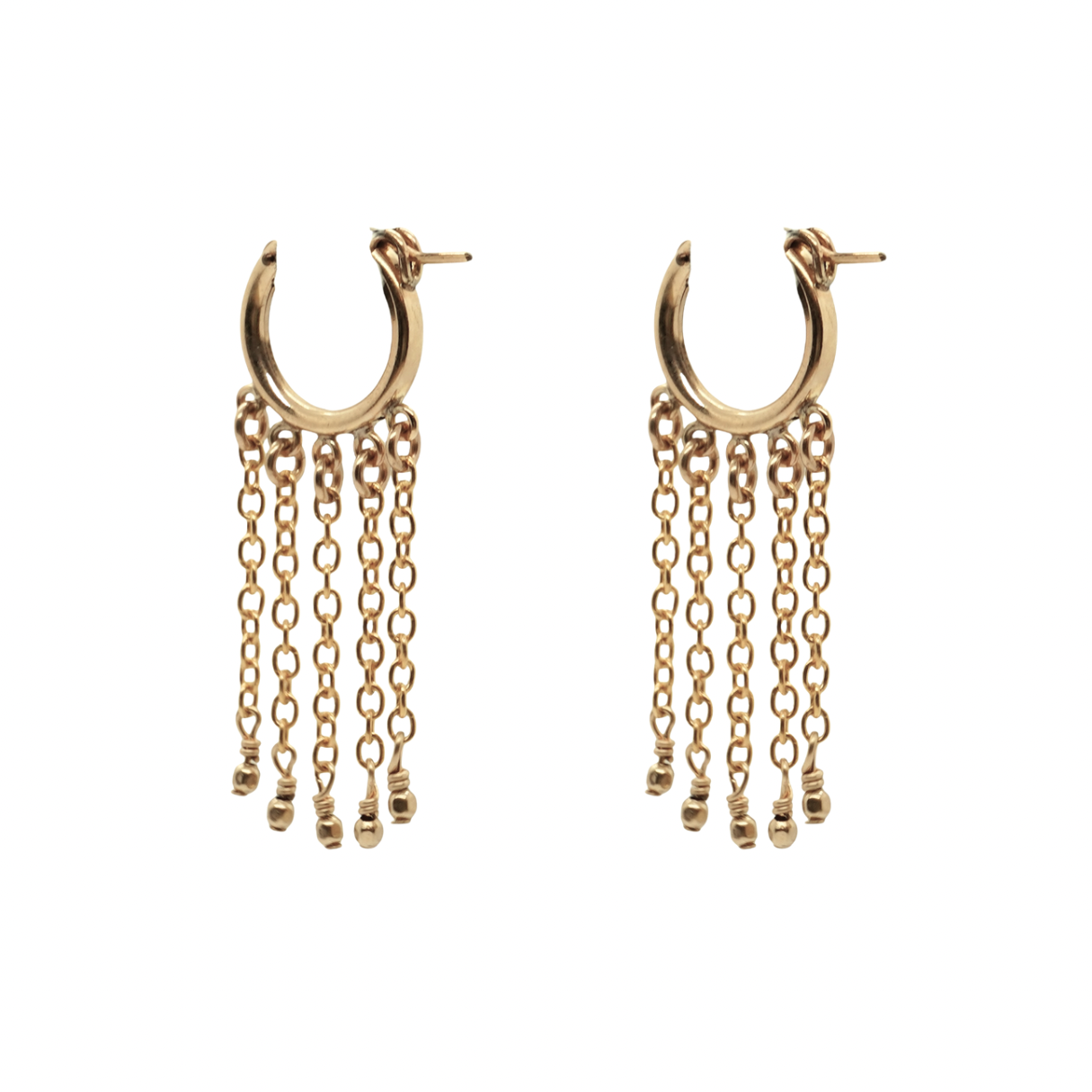 Gold Multi Chain Waterfall Earrings