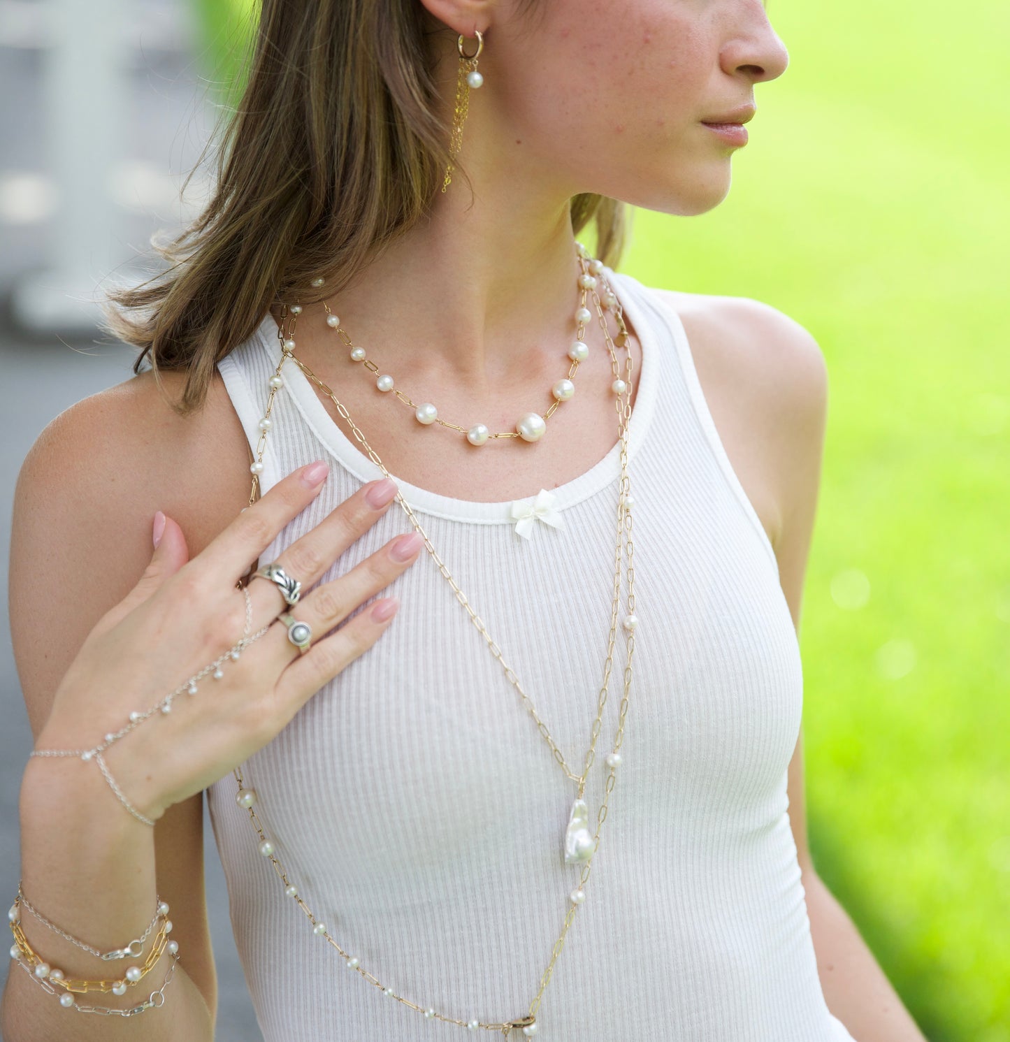 Pearl Feathered Earrings