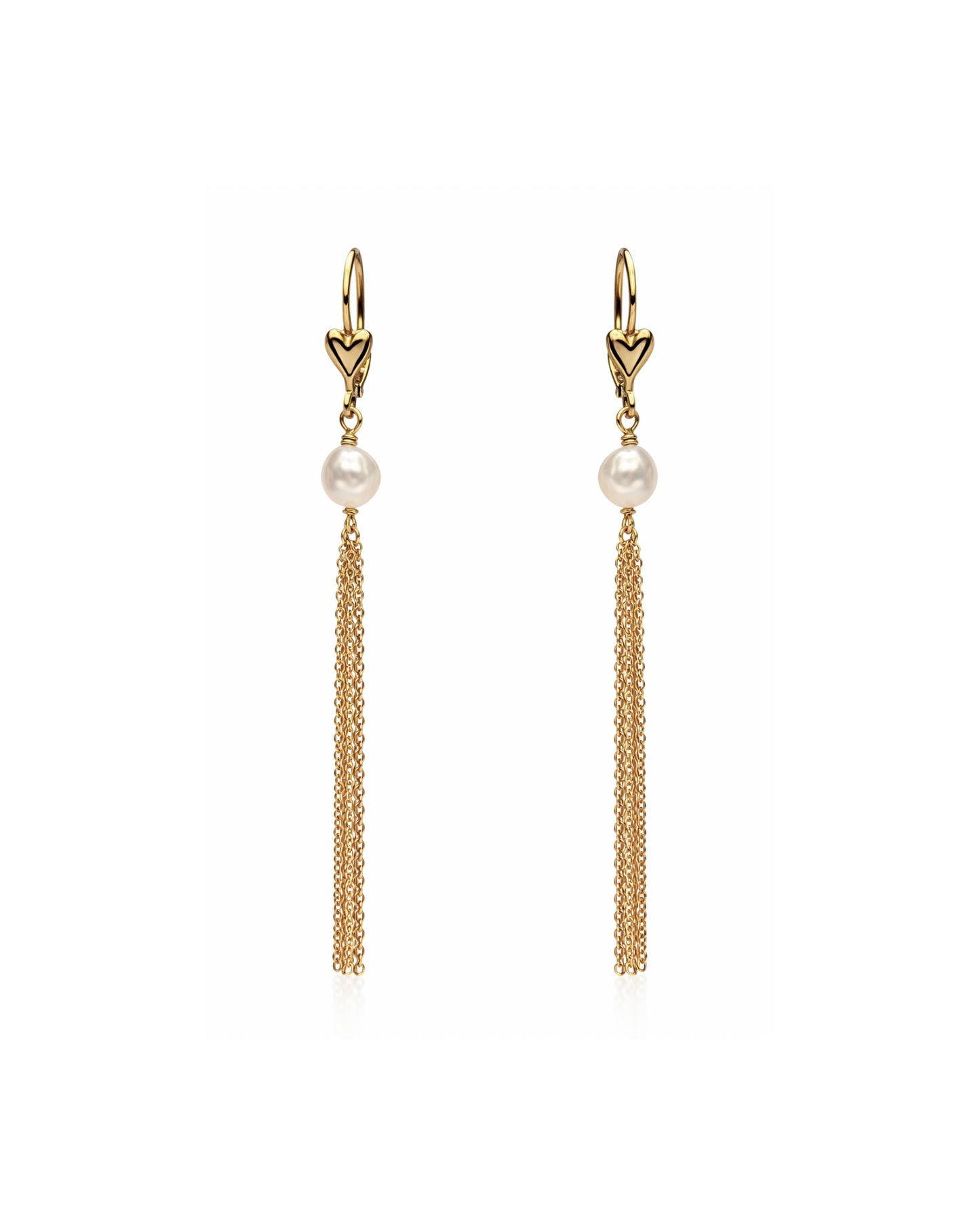 Heart Pearl With Gold Fringe