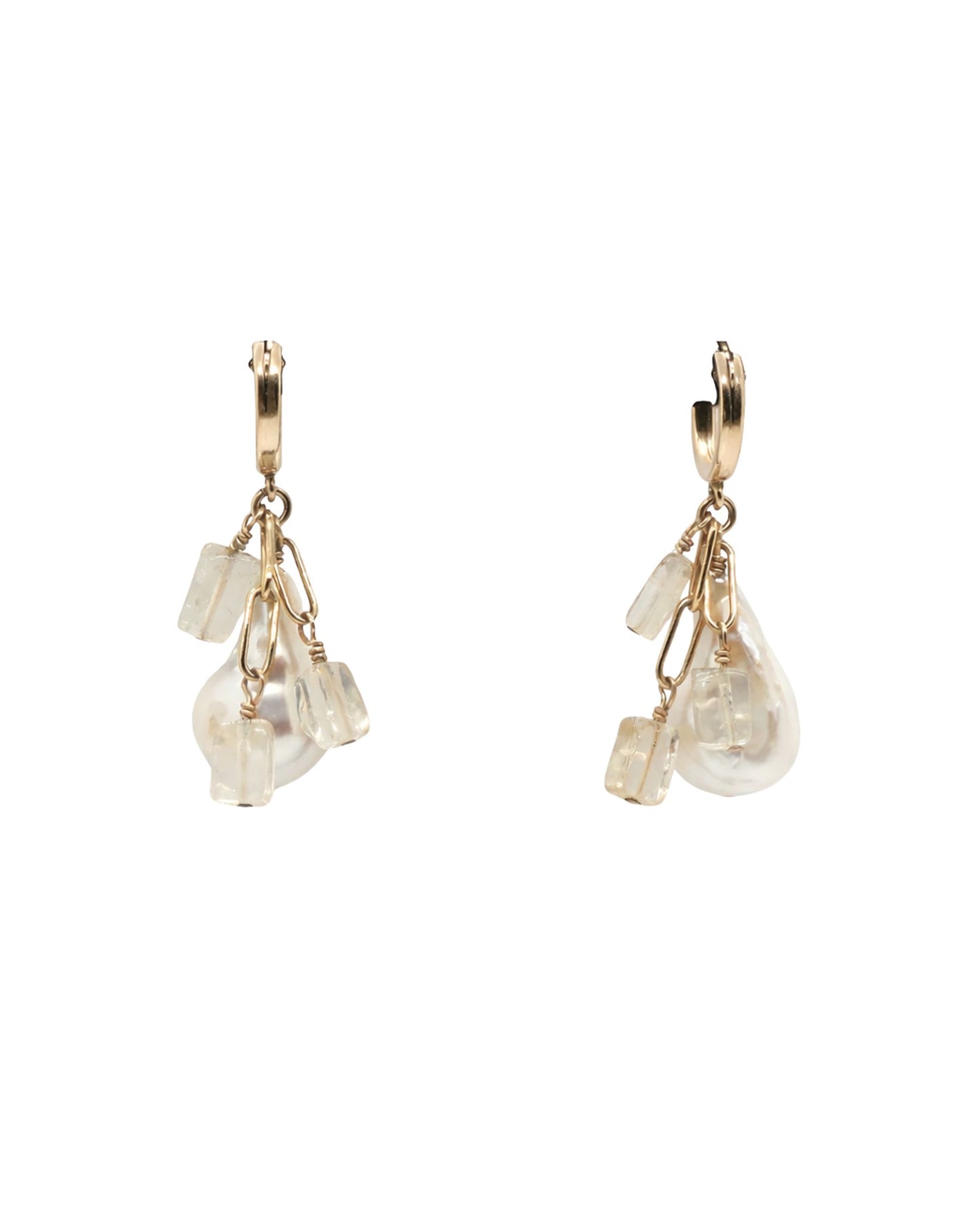 Citrine & Baroque Pearl Earrings