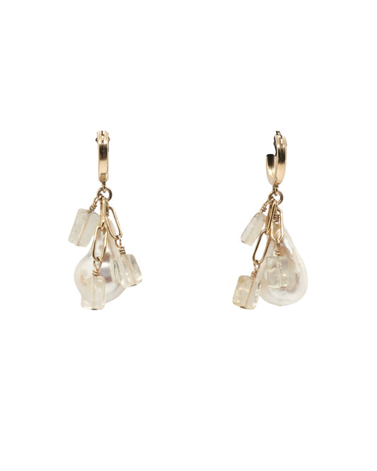 Citrine & Baroque Pearl Earrings