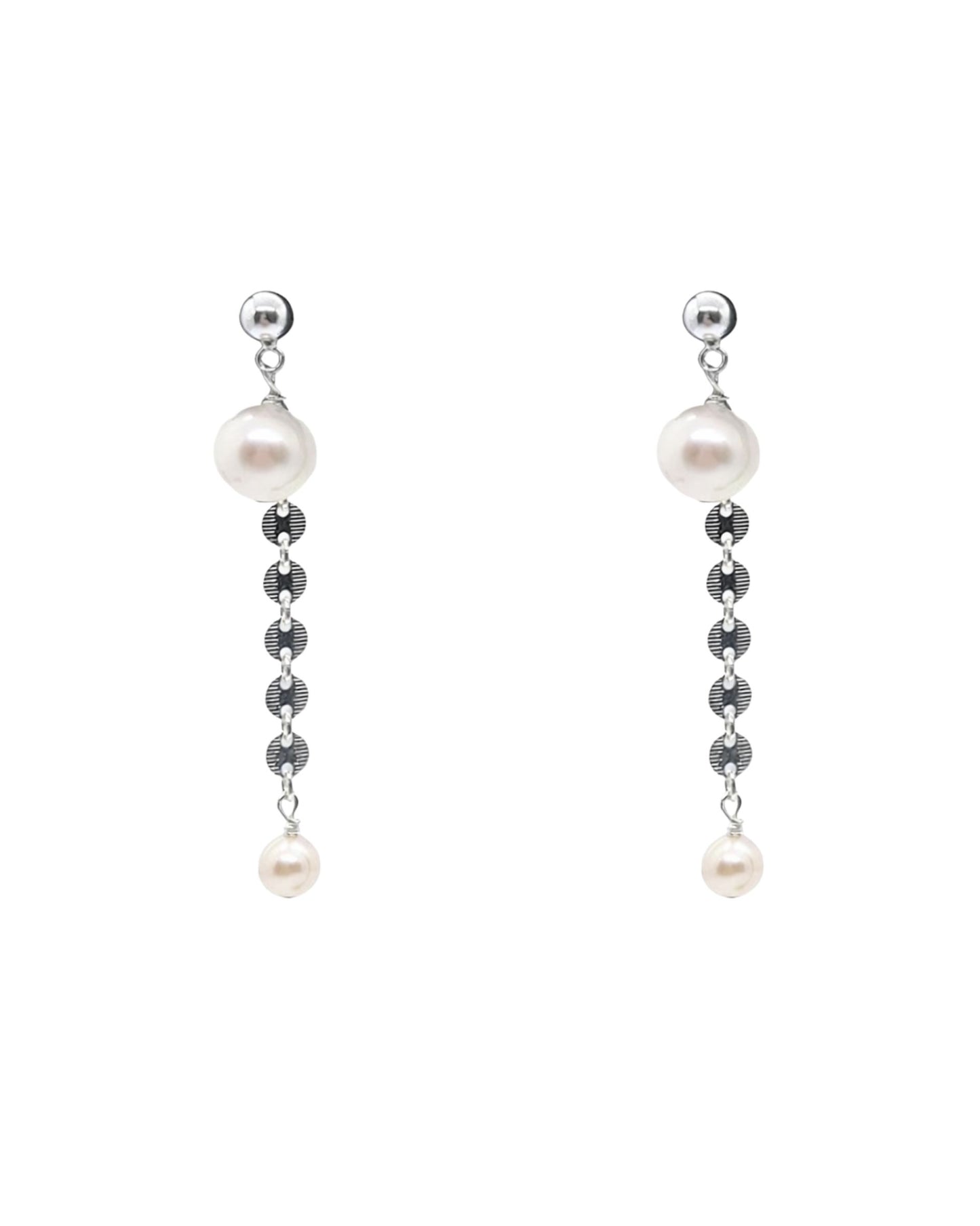 Double Dangle Silver Earring