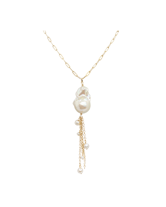 Baroque Pearl Fringe Necklace