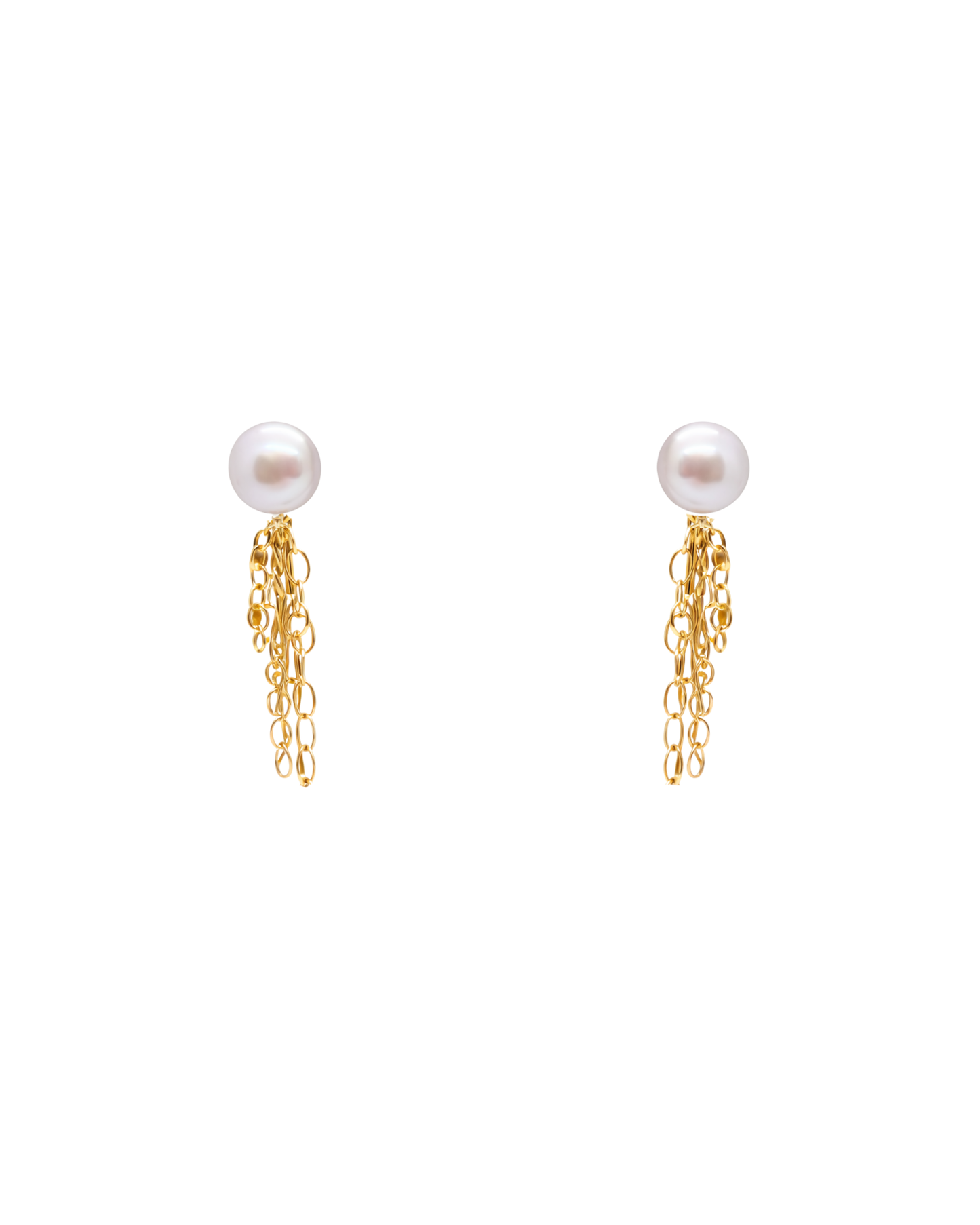 Pendientes de perlas y cadena de oro
