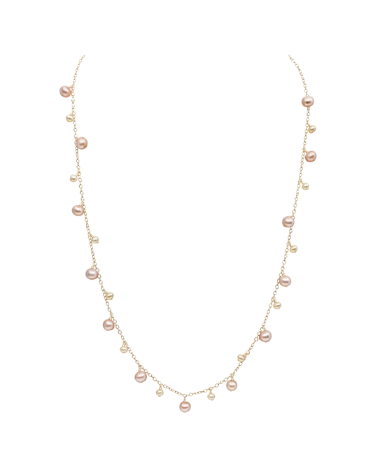 Lavender & white pearl necklace