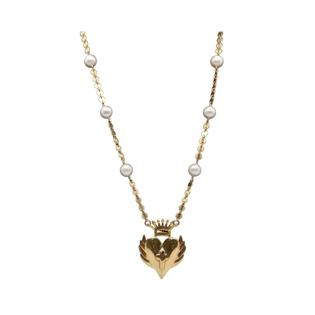 LaLa Charm Gold Disc Chain Necklace