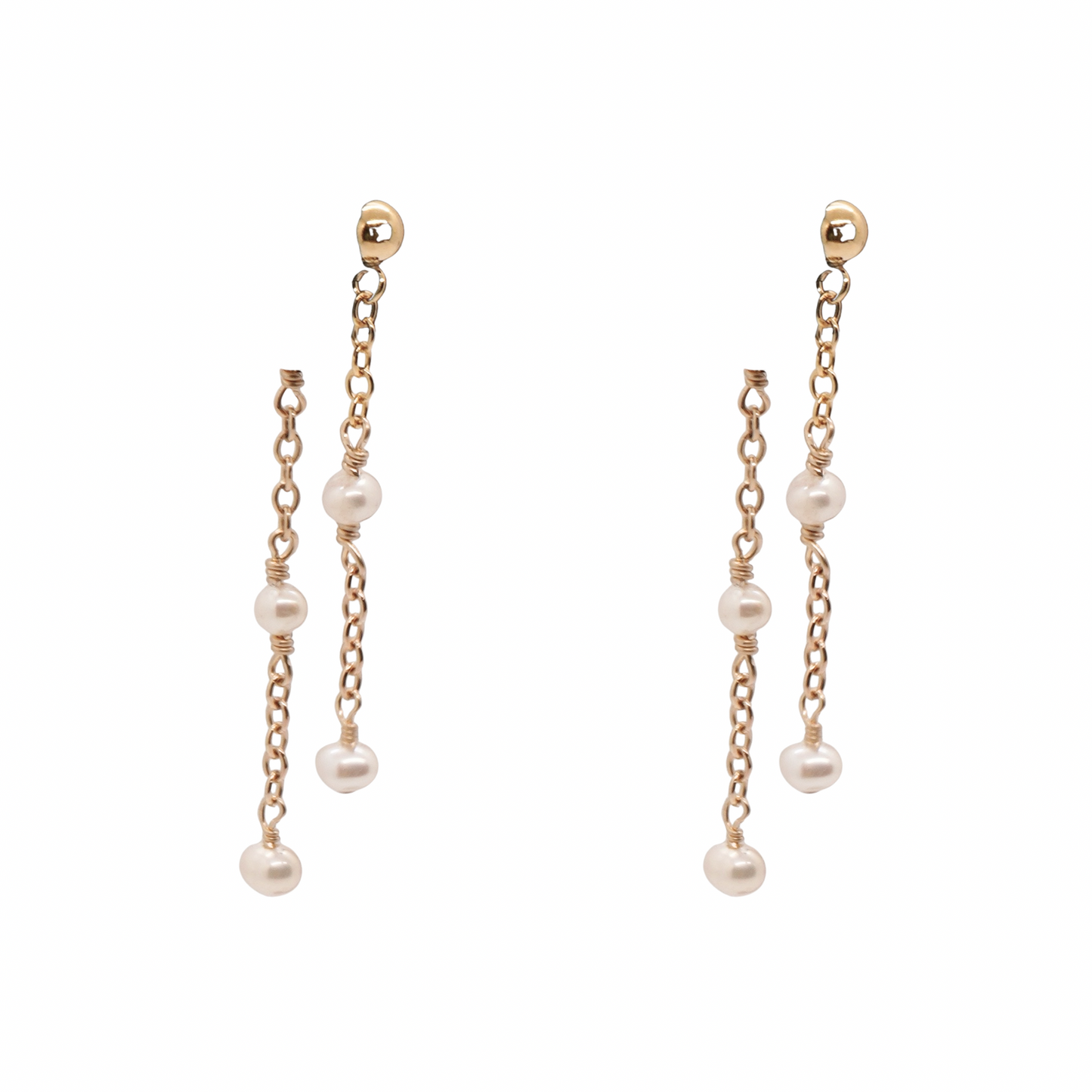 Double Petite Pearl Earrings