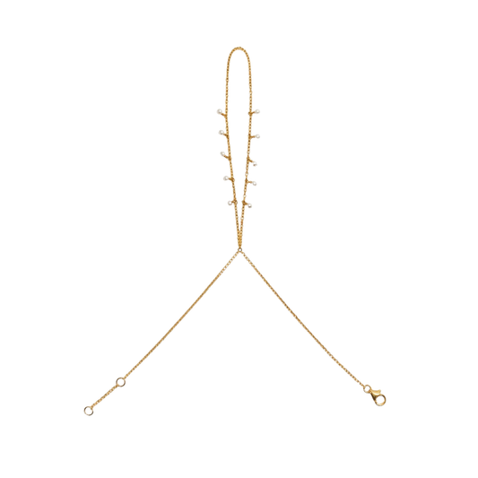 Double Pearl Hand Chain Bracelet