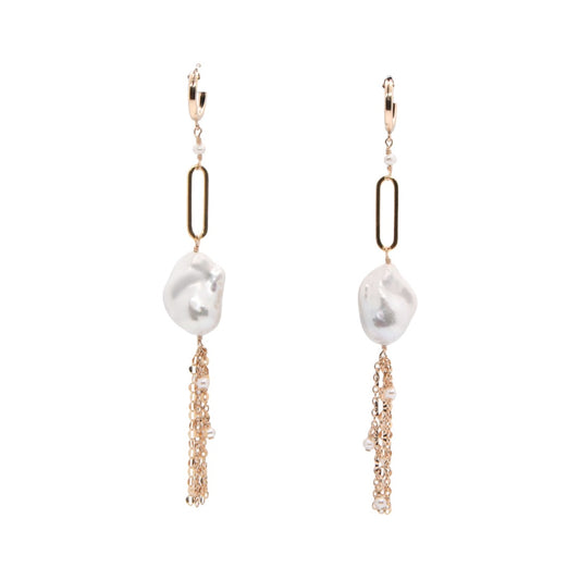 Baroque Pearl Gold Earrings